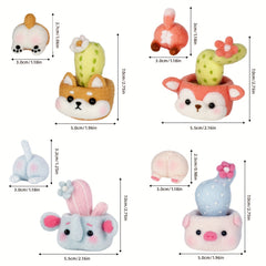 8pcs Wool Needle Felting Kit for Beginners - DIY Ornament Craft Kit