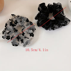 2pcs Floral Scrunchie Ponytail Holder
