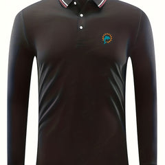 Dolphin Print Men's Lightweight Polo Shirt