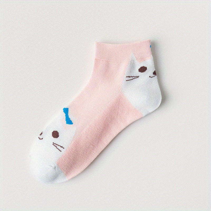 Cartoon Cat Mid Tube Socks Women's Stockings & Hosiery