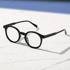 Round Frame Clear Lens Glasses Anti Light Stylish Eyewear