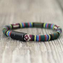 Men's Braided Leather Bracelet Bangle - Gift For Son