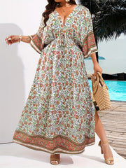  Boho Dress Women's Plus Floral Print Maxi Dress