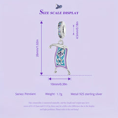 925 Sterling Silver Purple Magic Carpet Charm Pendant for Bracelet