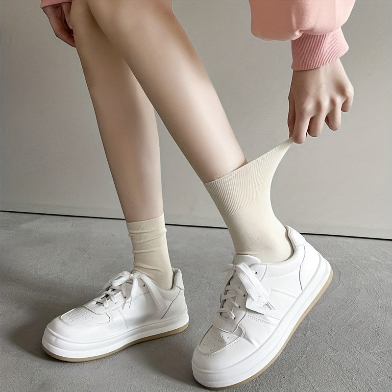 8 Pairs Solid Socks Women's Stockings & Hosiery