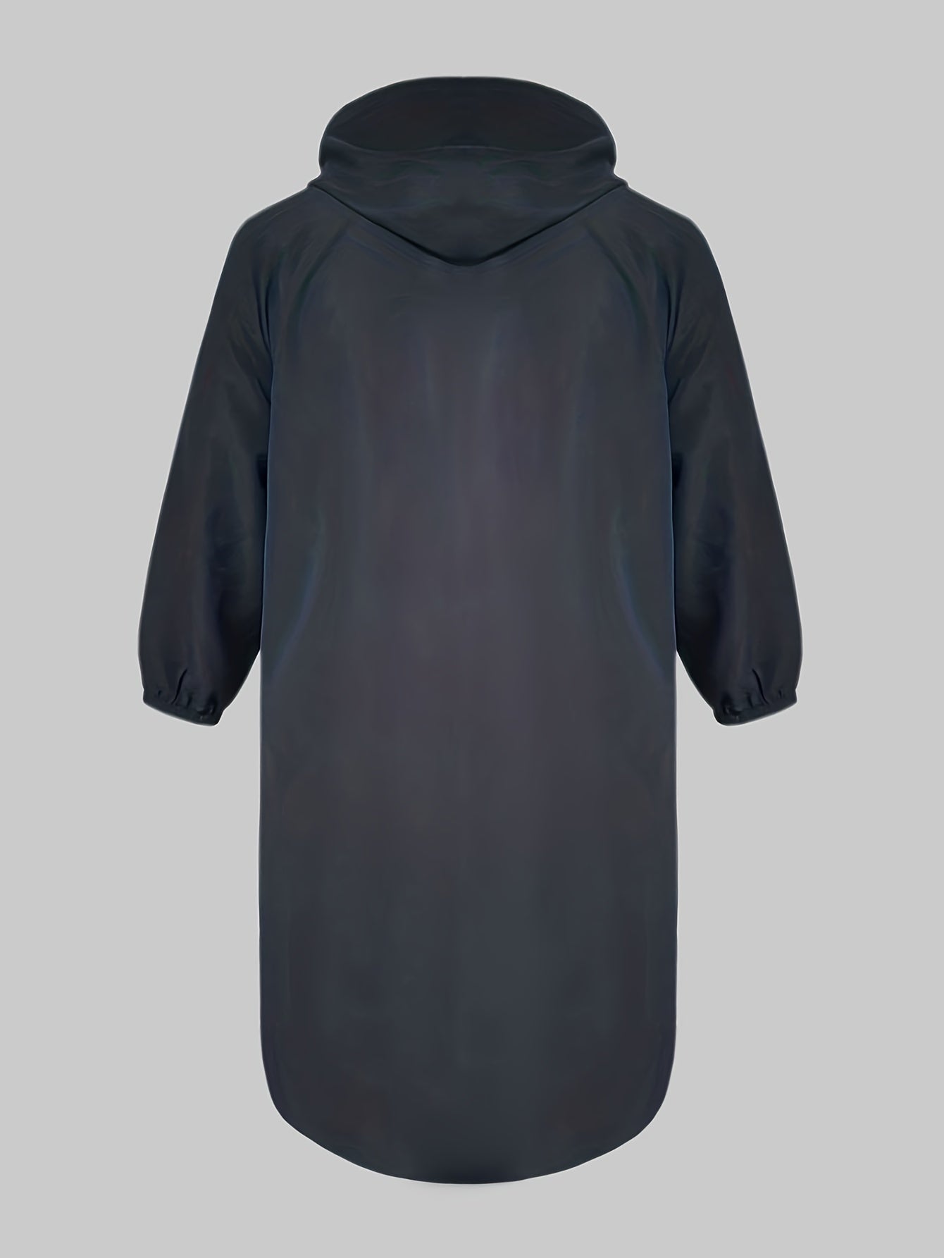  Solid Hooded Zipper Long Sleeve Dress With Pockets