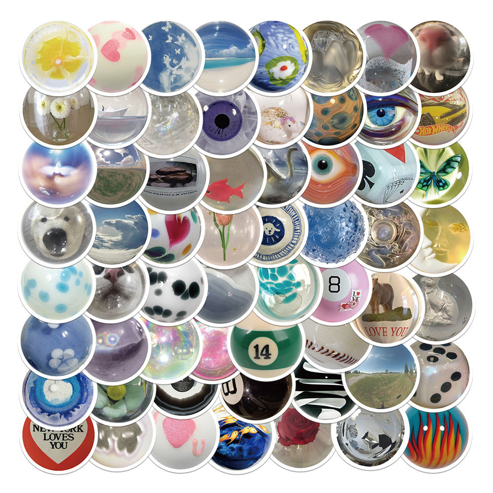 60 Waterproof DIY Stickers for Laptop or Phone Case with Beads