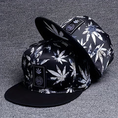 Leaf Print Hip Hop Snapback Hat Unisex Baseball Cap Lightweight