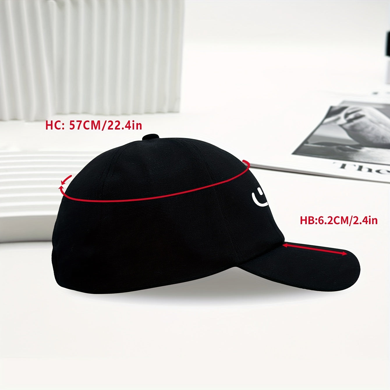 Smiling Print Baseball Cap Casual Breathable Dad Hats Adjustable Sun Hat
