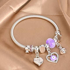 Vintage Butterfly Pendant Bracelet Heart Spring Chain Stretchable Bangle