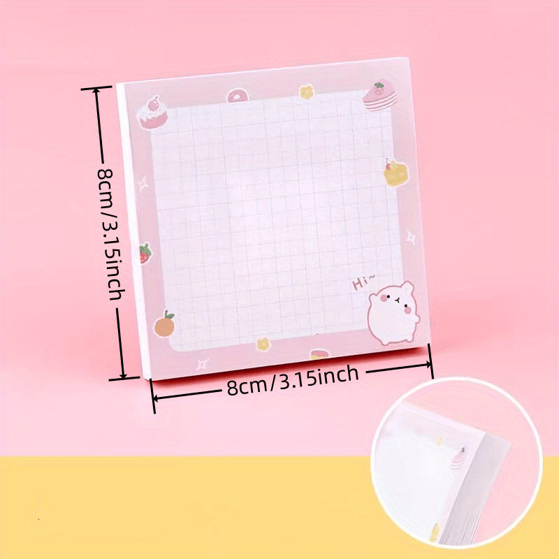 Cartoon Girl Horizontal Line Sticky Notes 80 Sheets