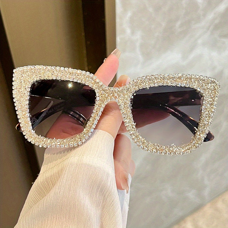 Y2K Cat Eye Sunglasses UV400 Rhinestone Party Favors Summer Beach Decor