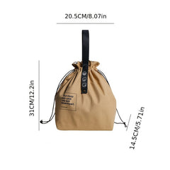 Khaki Canvas Lunch Bag Insulated & Durable Picnic Tote