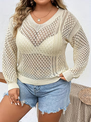  V Neck Semi Sheer Sweater
