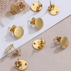 10pcs Stainless Steel Love Heart Drop Earring Studs DIY Earrings Base