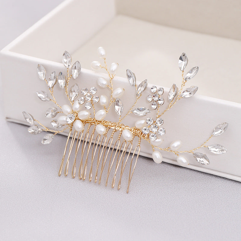 Rhinestone Bridal Hair Comb Alloy Wedding Accessory Hand Wash