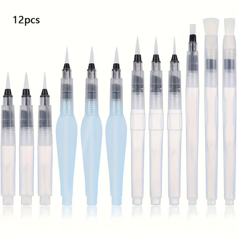 12 Pack Refillable Watercolor Pens for Drawing and Calligraphy