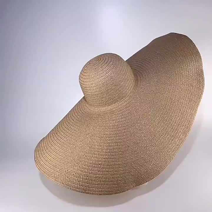 Vintage Large Brim Straw Hat Summer Beach Hats For Women
