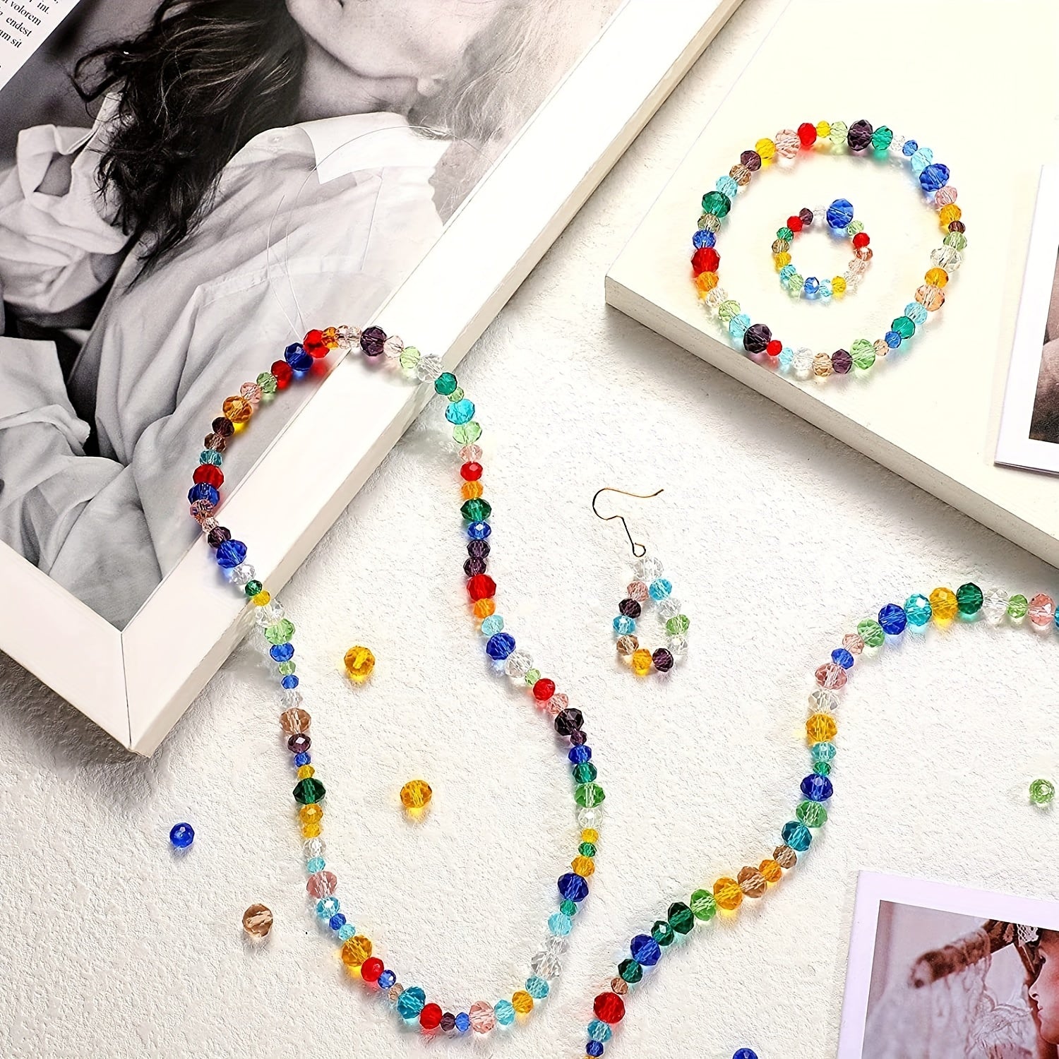 Assorted Round Glass Crystal Beads for DIY Bracelet