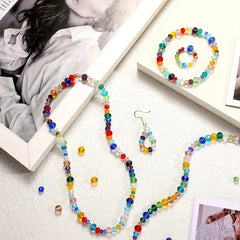 Assorted Round Glass Crystal Beads for DIY Bracelet