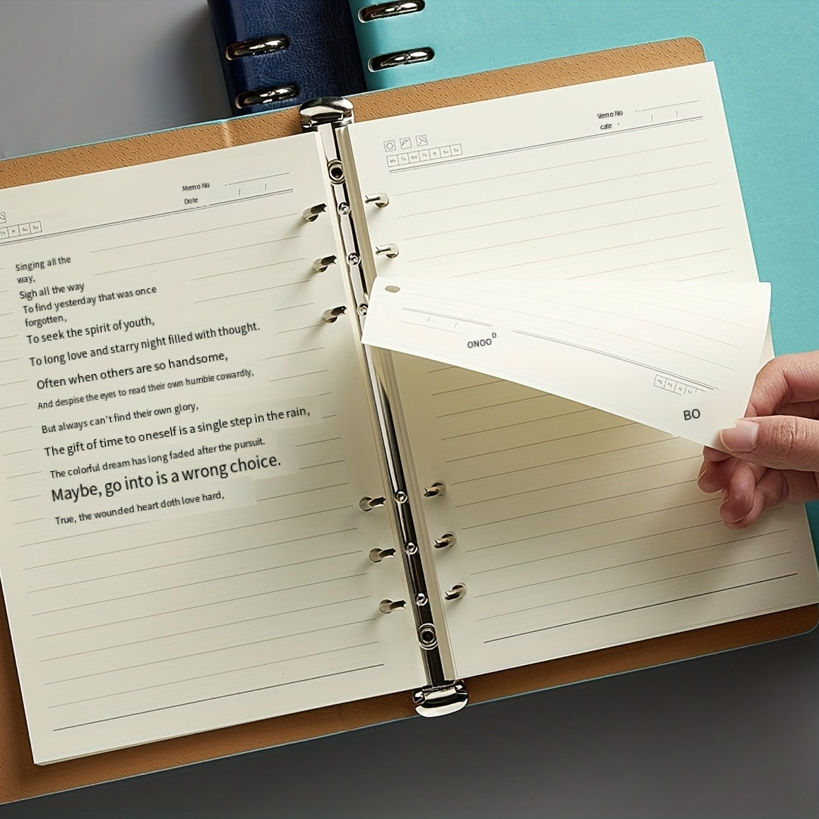 Notebook w/ Detachable Notepad Business Office Meeting Record Book