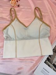 4pcs Colorblock Wireless Push Up Bra Women's Lingerie & Underwear