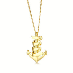 Personalized Stainless Steel Anchor Bar Necklace Custom Lettering Pendant