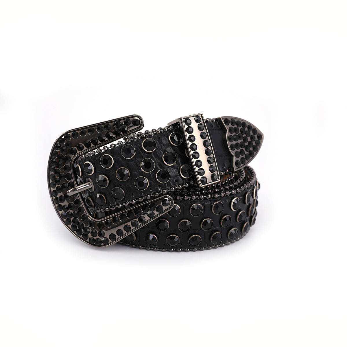 Rhinestone Inlaid PU Belt Western Cowgirl Belts Studded