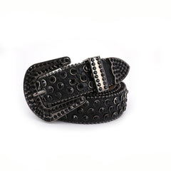 Rhinestone Inlaid PU Belt Western Cowgirl Belts Studded