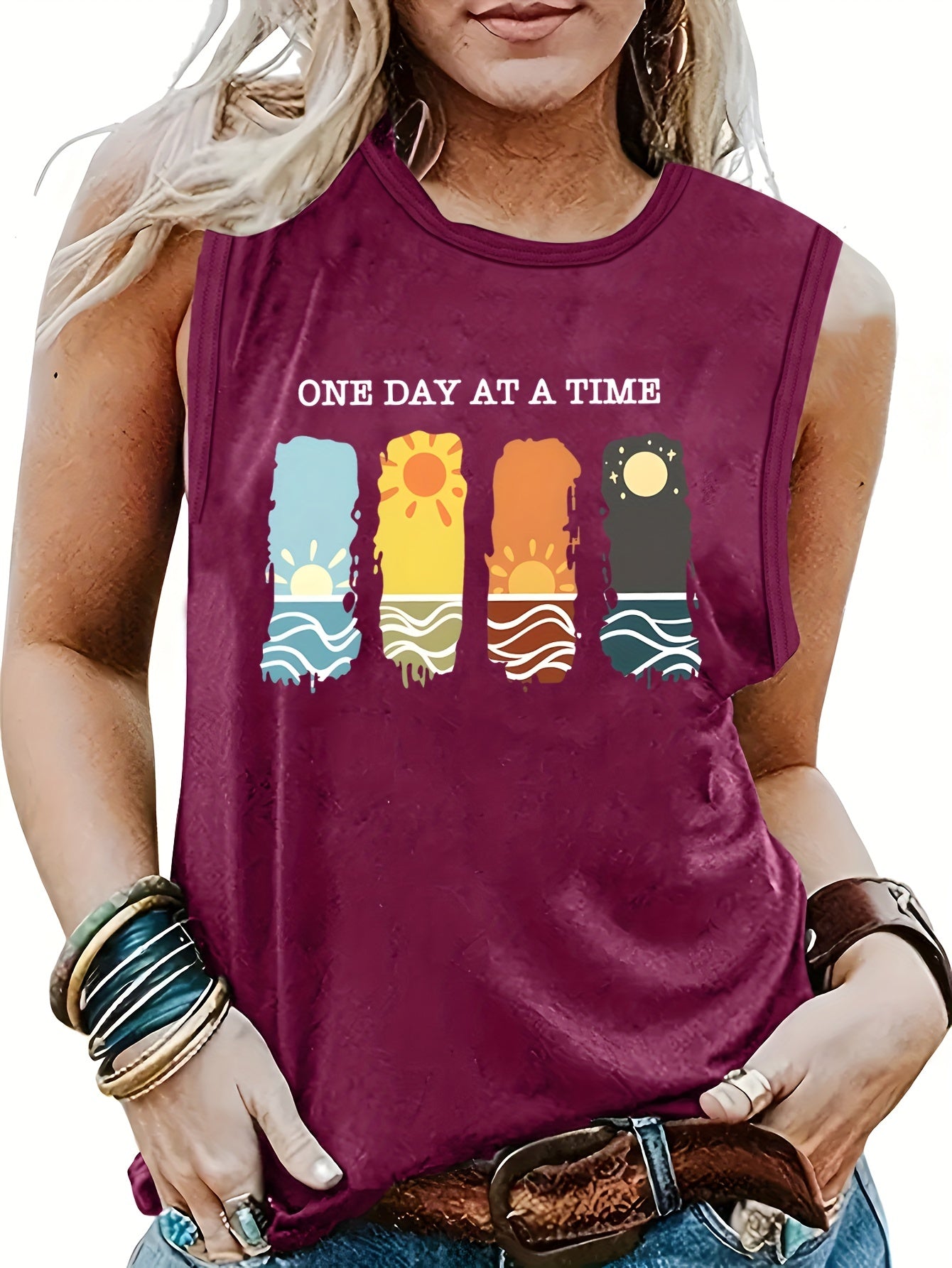 Summer Graphic Print Tank Top Women's Clothing
