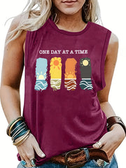 Summer Graphic Print Tank Top Women's Clothing