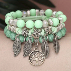 Bohemian Style Owl Beaded Bracelet For Party