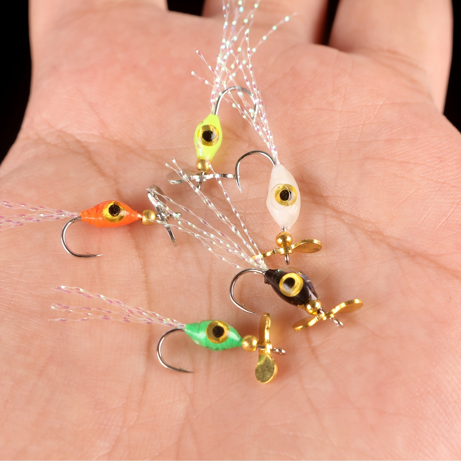 5pcs Bionic Hard Bait Jig Head Hook w/ Propeller Fishing Tackle