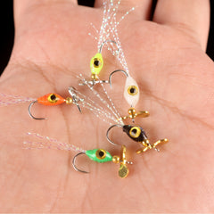 5pcs Bionic Hard Bait Jig Head Hook w/ Propeller Fishing Tackle