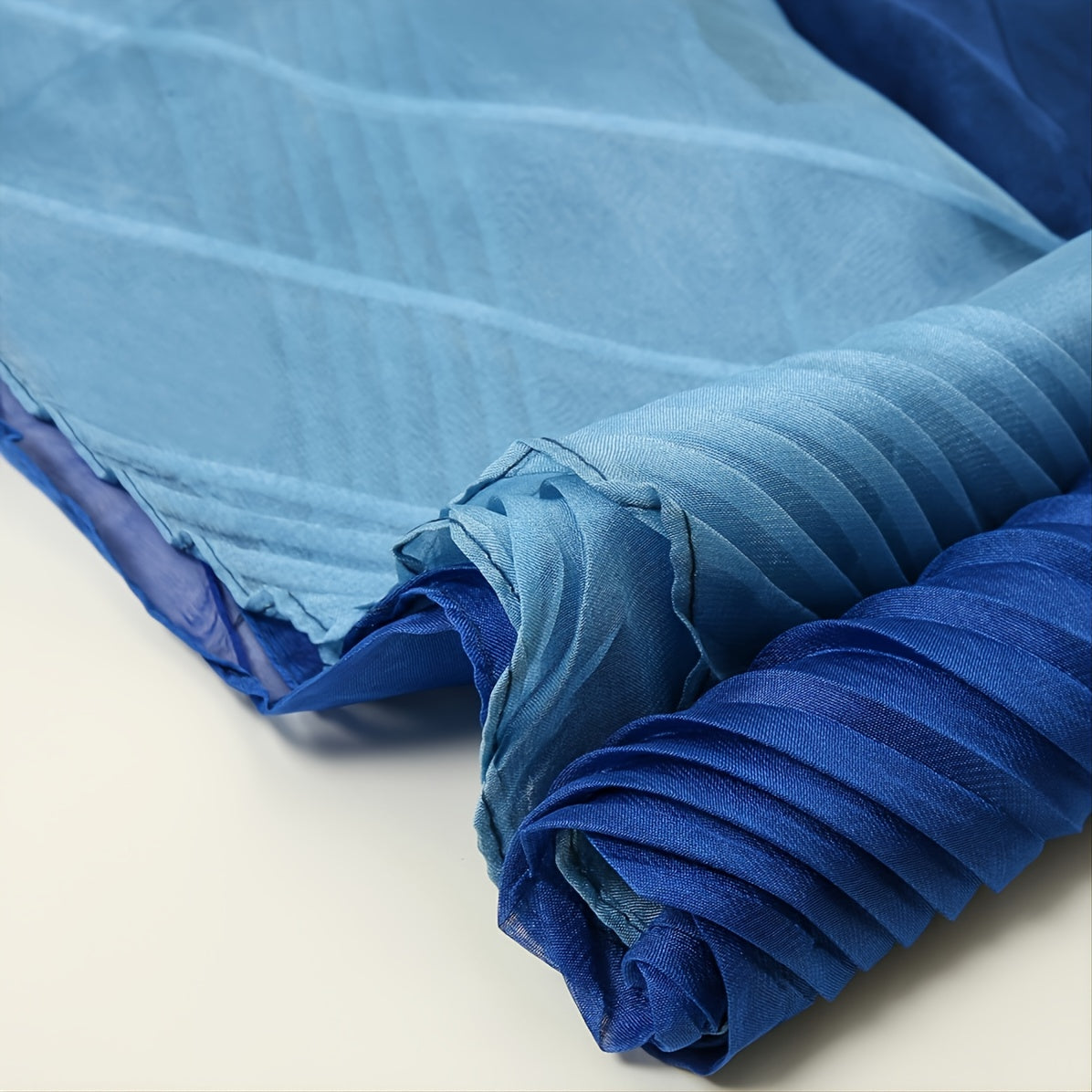 Silk Satin Gradient Crumpled Scarf Comfortable Warm Shawl