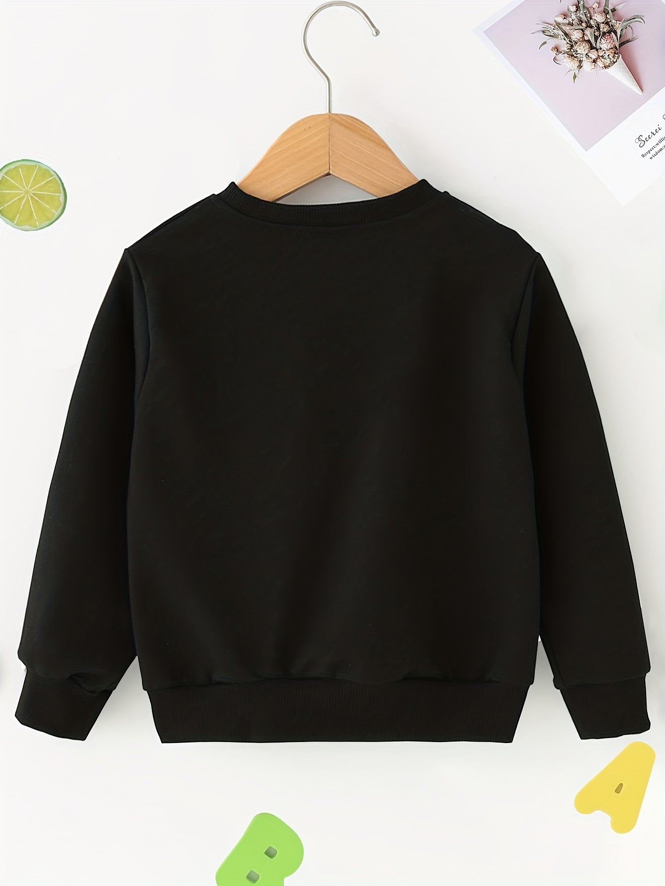 Alphabet Ghost Print Halloween Long Sleeve Sweatshirt