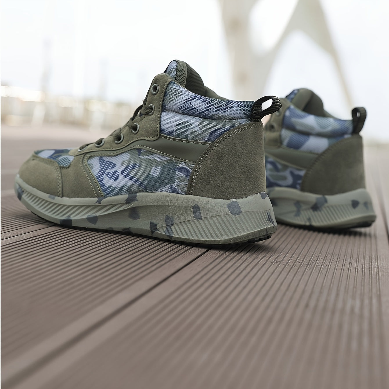 Women's Camo Print Lace Up High Top Sneakers