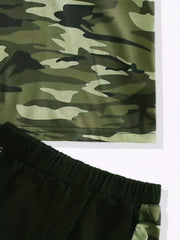 Boy's Camo Print T shirt & Shorts Set Short Sleeve Top Casual Outfit