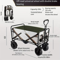 Foldable Camping Utility Wagon for Outdoor Picnic Travel