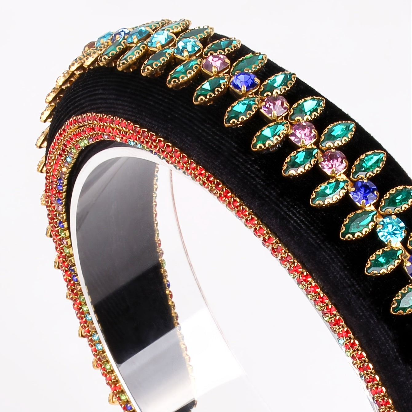 Vintage Rhinestone Headband for Women Wide Hairband