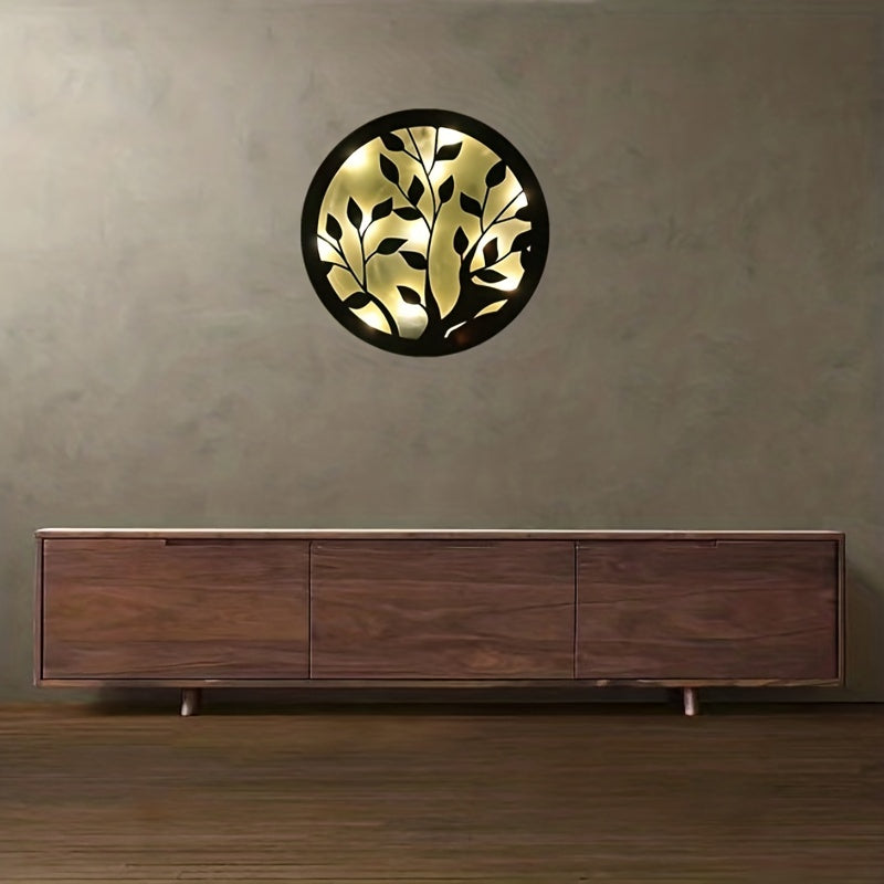 Children's Room Decoration Wall Clock LED Creative Light Retro Wooden Sign