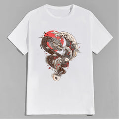 Ukiyo e Dragon Pattern Iron On Heat Transfer Sticker For DIY Clothing T Shirt