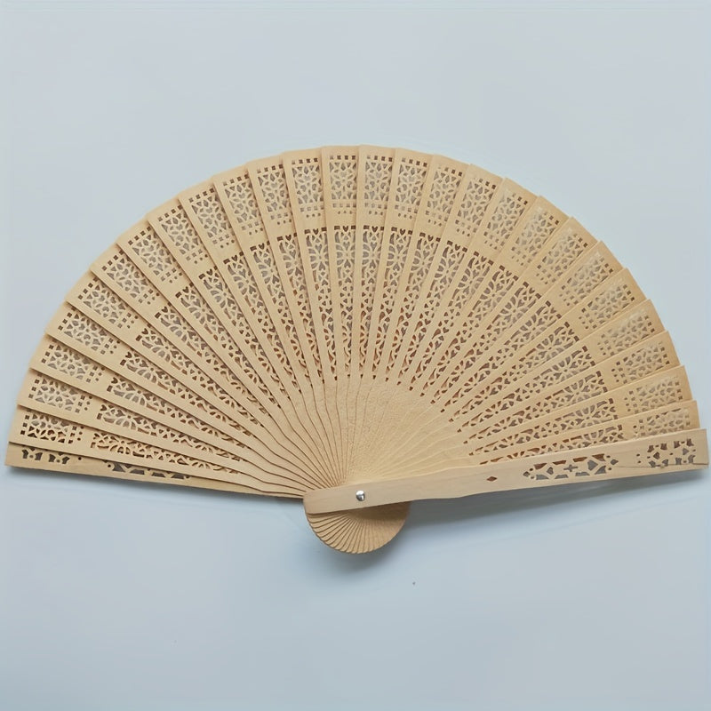 Flower Wooden Fan for Wedding Events Supplies
