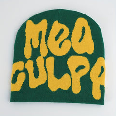 Y2K Knitted Beanie Cap Elastic Foldable Warm Skull Hat