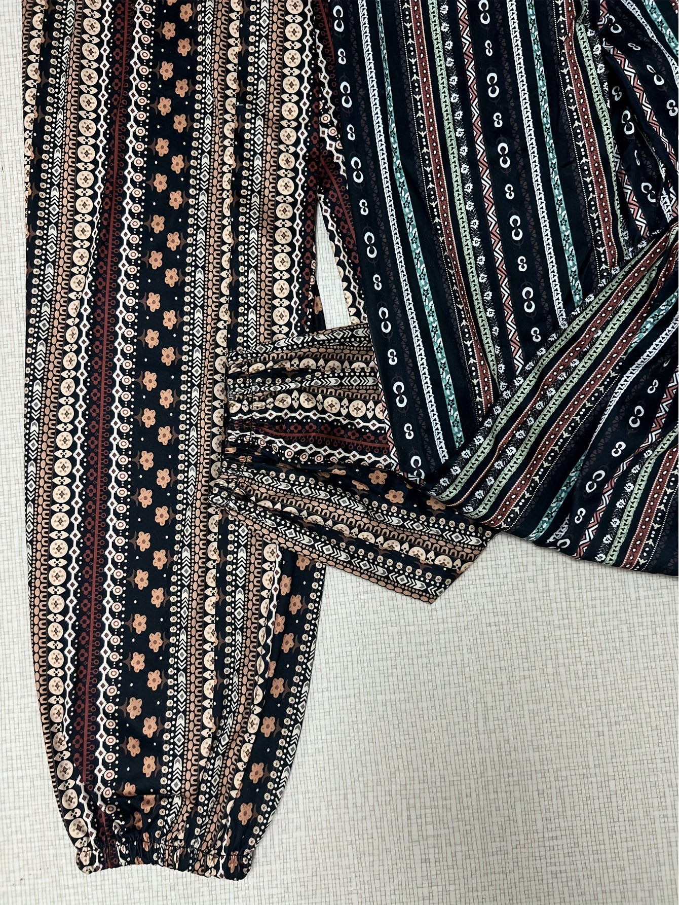 Floral Print Sleep Bottoms Cozy Solid Elastic Waistband Pants Women's Sleepwear