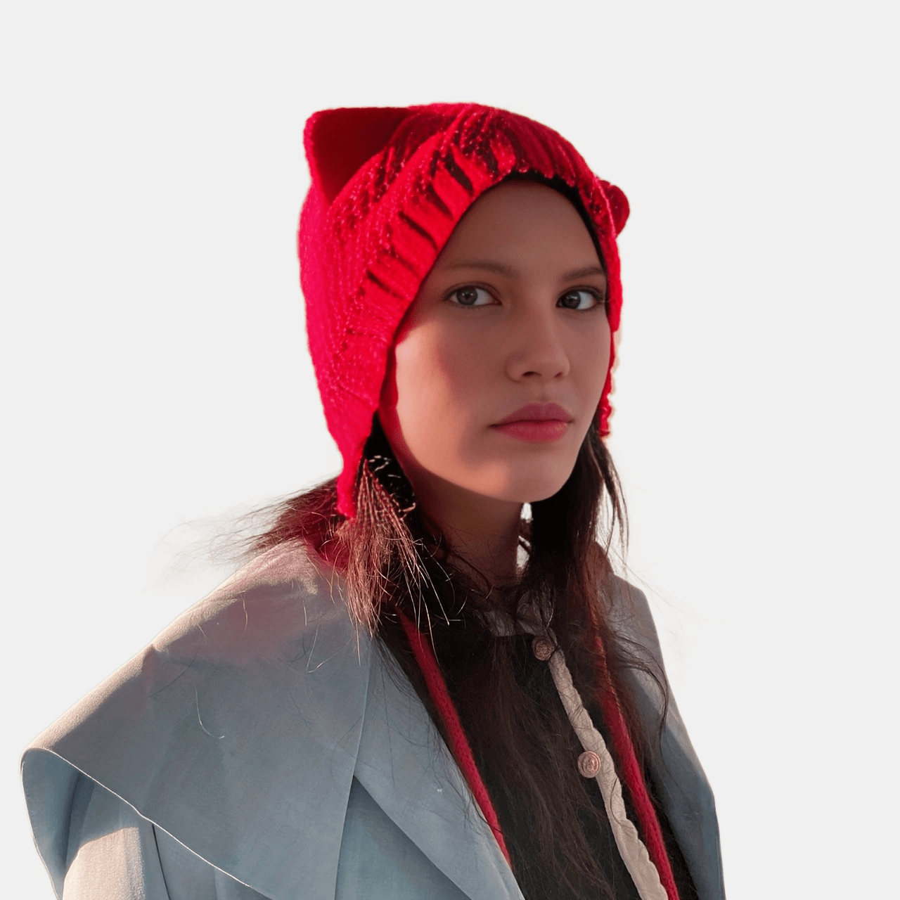 Cartoon Cat Ear Beanie Knit Hat for Women Men