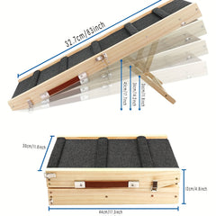 Adjustable Dog Ramp Wooden Folding Portable Pet Ramp