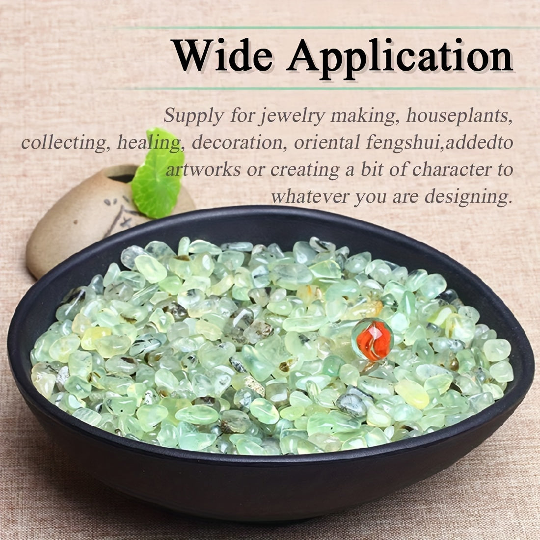 100g Natural Green Grape Stone Chips Polished Tumbling Gravel Healing Crystals