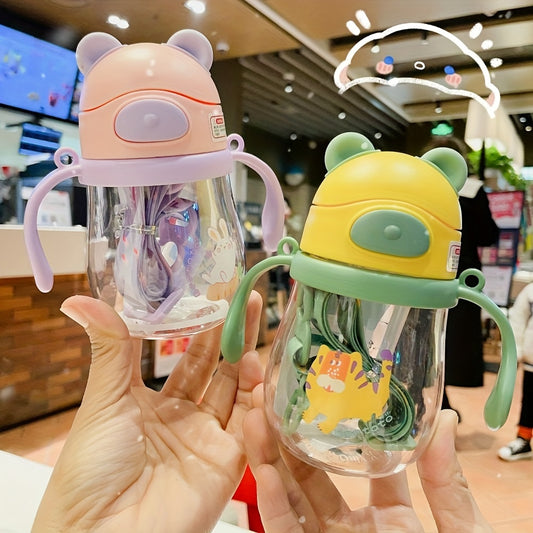 Cartoon Animal Portable Bottle with Shoulder Strap for Kids