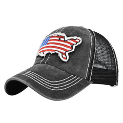 Embroidered American Flag Baseball Cap Duck Tongue Mesh Sunshade Net Cap